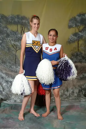 Busty Hairy Lesbians in Uniforms Lick and Finger Each Other
