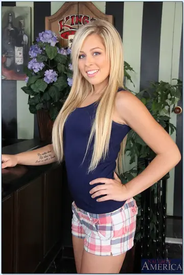 Petite Blonde in Uniform and Heels Rides Cock Cowgirl