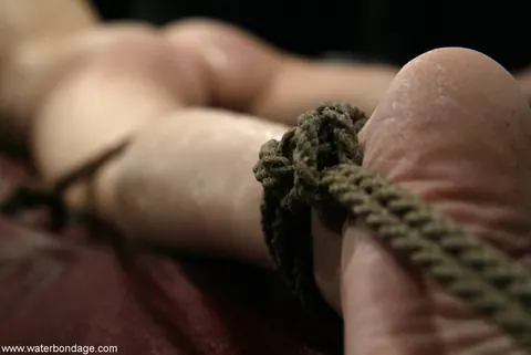 Maya Matthews: Petite Tattooed Brunette Bound in Rope Bondage – photo 21 of 21