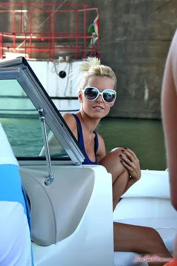 Sophie Moone – European Blonde MILFs Finger and Lick on a Boat