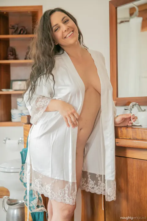 Nikki Silver: Hairy Curly Brunette MILF Masturbates with a Dildo and Strap-On – photo 6 of 21