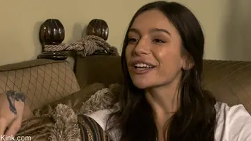 Brooke Johnson – Busty Brunette in Socks Gives a Blowjob Before Anal Bondage