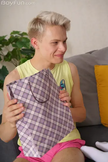 Slim Blonde Twink Takes Bareback Doggy Style