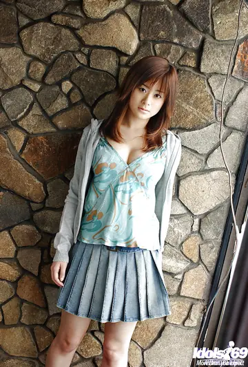 Sumire Aida – Asian Babe Strips Out of Her Lingerie and Skirt