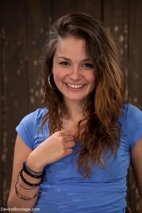 Allie Haze: Brunette in a Skirt Bound and Uses a Dildo – photo 3 of 20