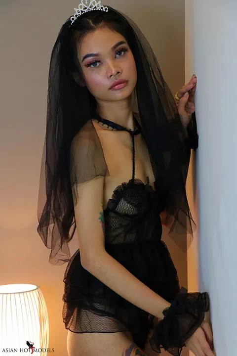 Petite Slim Woman Models Lingerie and Fishnets – photo 9 of 19