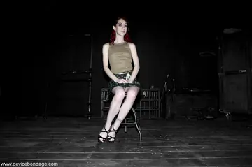 Mina Meow – Pale Redhead MILF Bound in a Skirt and Heels