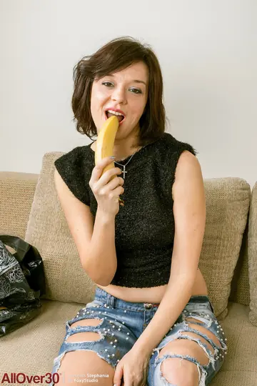 Thick Brunette MILF Rides a Partner and Takes It Doggy on the Sofa