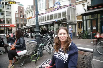 Nadia Bella – Tall European Brunette Flashes Her Big Tits in Public