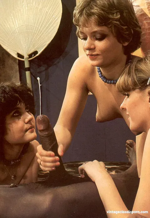 Vintage Short-Haired Woman Kneels Between Two BBCs – photo 20 of 20