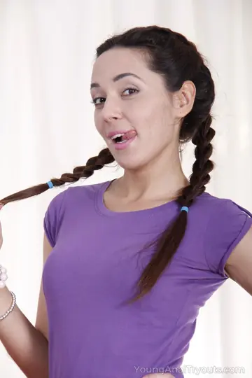 Carry Cherry – Thick European Brunette in Pigtails Takes Anal and Swallows