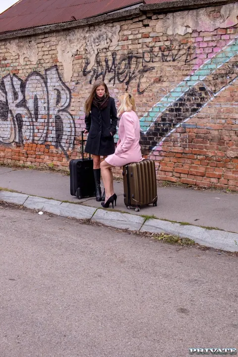 Ria Sunn & Sarah Kay: Czech Blondes Share a Black Cock Outdoors – photo 6 of 21