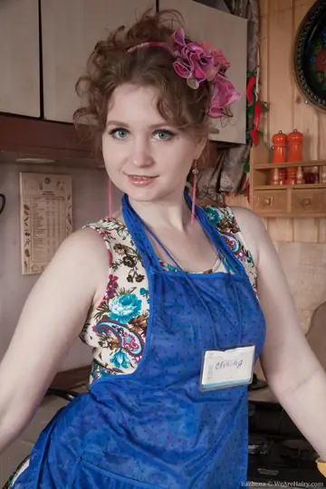 Bazhena – Curvy Brunette MILF Undresses in the Kitchen