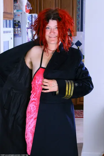 Thick Redhead with Short Hair Spreads Her Hairy Pussy and Shows Her Tattoos