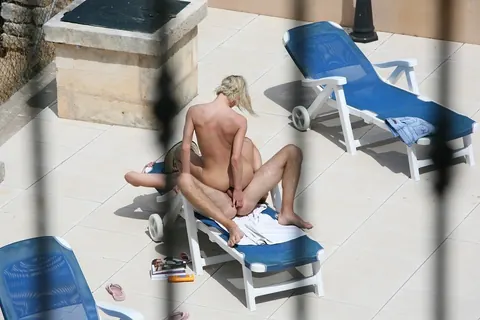 Paris Pink: German MILF Rides a Stranger by the Pool – photo 10 of 21