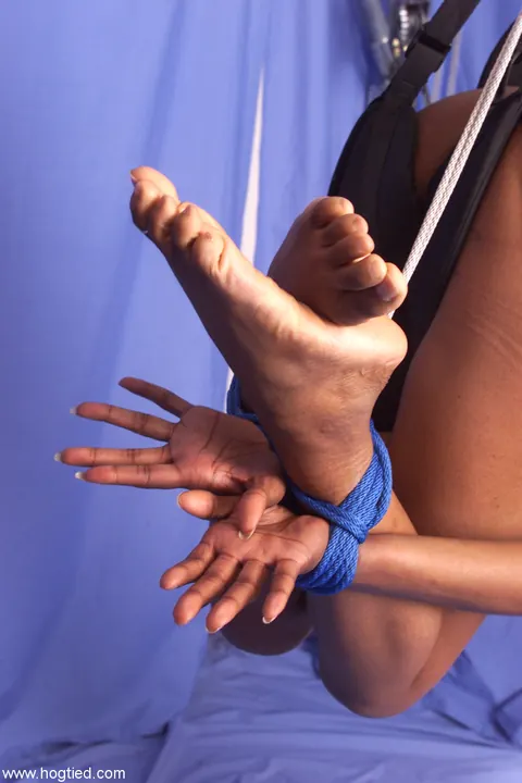 Ebony Woman Bound in Rope Bondage – photo 18 of 20