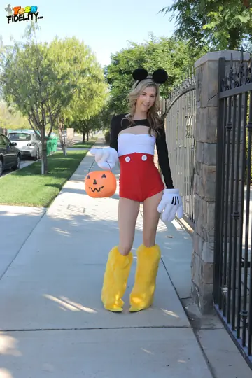 Tysen Rich – Skinny Blonde Poses in a Halloween Costume Outdoors