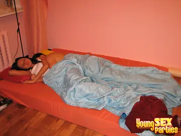 Sasha Rose – Slim Brunette in Socks Sucks Two Men and Rides Cowgirl