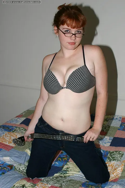 Redhead BBW Removes Glasses and Shows Her Big Tits – photo 6 of 16