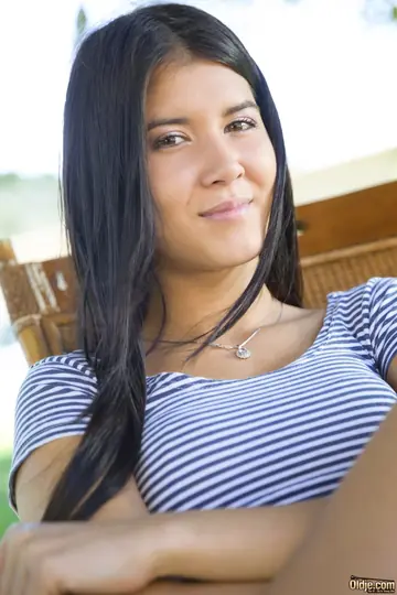 Skinny Czech Brunette Sucks and Fucks a Man Outdoors