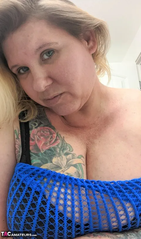 Busty Kris Ann: Mature Blonde with Big Tits Sheds Her Lingerie in the Bedroom – photo 10 of 20