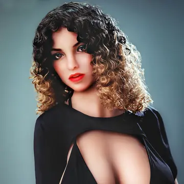 Curly-Haired Trans Woman with Big Tits Fucks and Kisses Her Partner