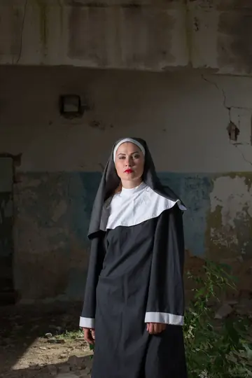 Judith Able – Ukrainian Brunette Nun Strips and Spreads Her Shaved Pussy