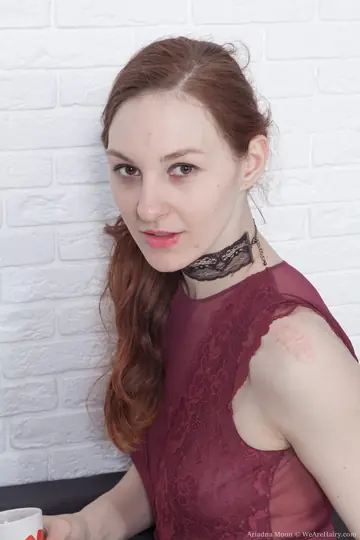 Tall Pale Redhead Fingers Her Hairy Pussy in a Skirt