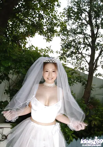 Ai Sayama – Japanese Bride Strips Out of Her Uniform and Panties