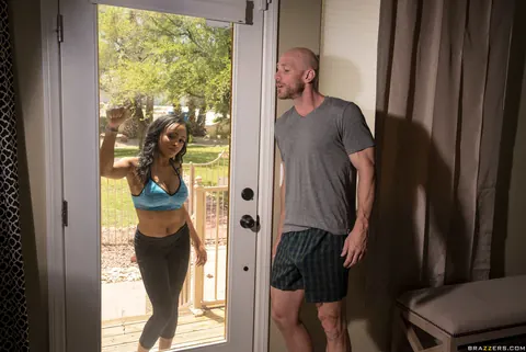 Anya Ivy: Petite Ebony Babe Gets Fucked in the Kitchen After a Workout – photo 5 of 21