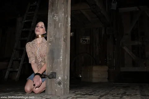 Alexa Von Tess: Short-Haired Brunette in Bondage Pleasures Herself with a Dildo – photo 6 of 20