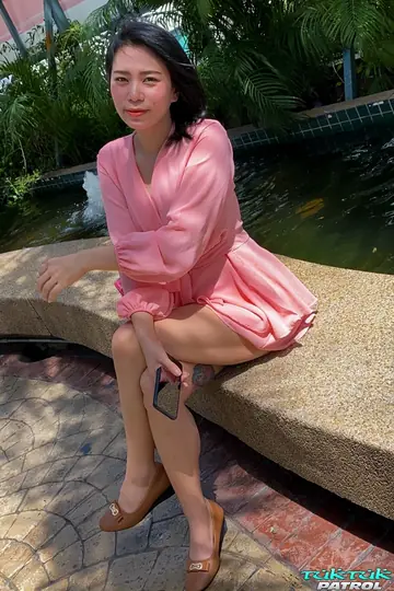 Asian Brunette in a Dress Gets Fucked by a Stranger