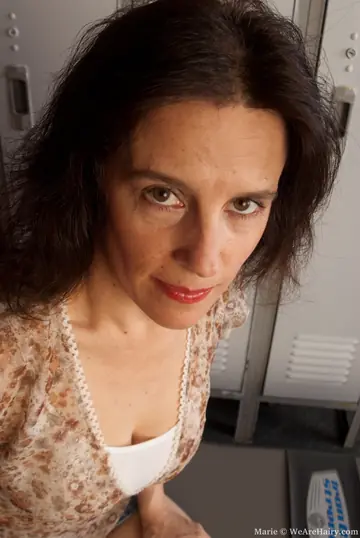 Mature Brunette MILF Pulls Panties Aside to Show Her Hairy Pussy