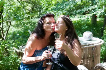 Gusti Tschopp – European MILF Sucks Strap-On and Rides Cock Outdoors