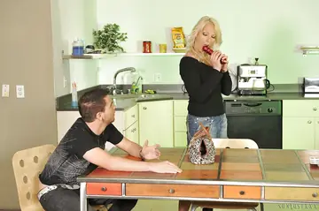 Nicki Hunter – Redhead MILF in a Skirt and Heels Gives a Blowjob Before Anal Sex