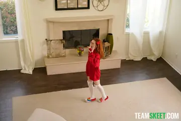 Madi Collins – Petite Redhead in Socks Sucks, Fucks Missionary and Uses a Dildo
