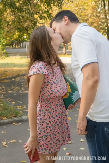 Kecy Hill – Petite Russian Brunette in a Skirt Joins Outdoor Group Sex