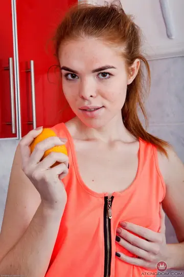 Ogil Basted – Redhead with Short Hair Spreads Her Hairy Pussy in the Kitchen