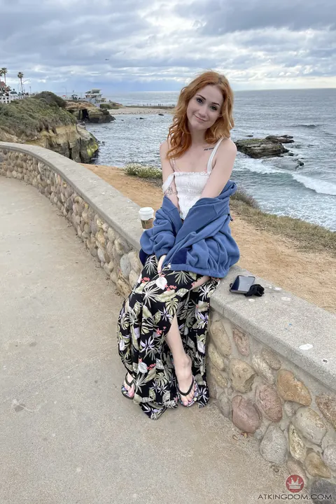 Scarlet Skies: Petite Redhead Pulls Aside Her Panties and Spreads Her Ass – photo 1 of 20