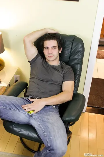 Hairy Canadian Man Strips and Masturbates While Fingering Himself