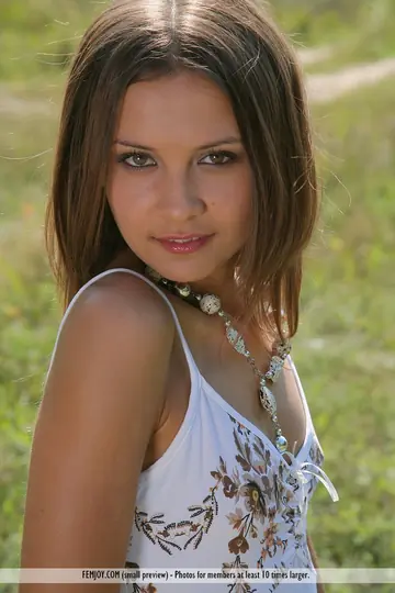 Rita B – Petite European Brunette Strips Out of Her Skirt in the Forest