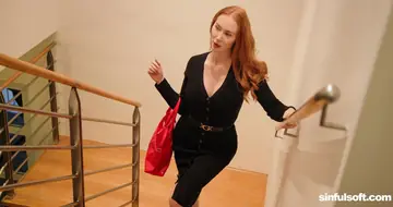 Lenina Crowne – Redhead Strips Naked and Poses with Back Arched