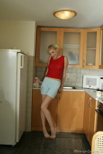 European Blonde Takes Anal Doggy Style and Swallows in the Kitchen
