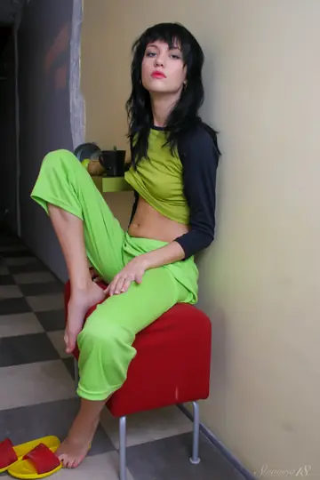Petite Slim Woman Strips Nude and Spreads Her Pussy