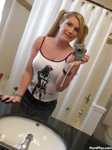 Hayden Night – Blonde with Big Tits Strips Out of Her Lingerie in the Bathroom
