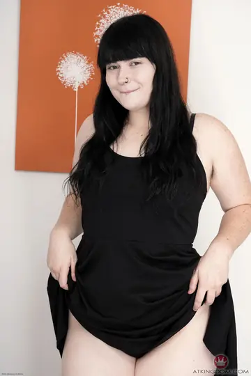 Pale BBW Brunette Undresses and Spreads Her Hairy Pussy