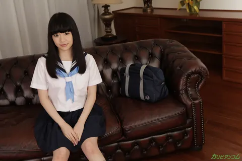 Yuna Himekawa: Japanese Brunette Rides Him Cowgirl in a Uniform and Spreads Her Hairy Pussy – photo 2 of 20