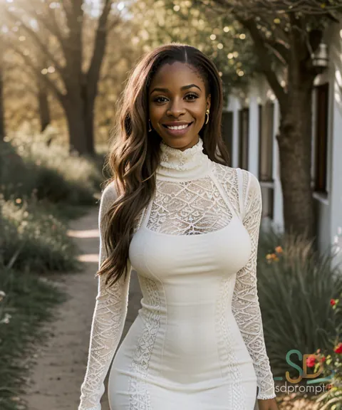 Curvy Ebony AI-Generated Model Poses and Spreads Her Legs – photo 16 of 18
