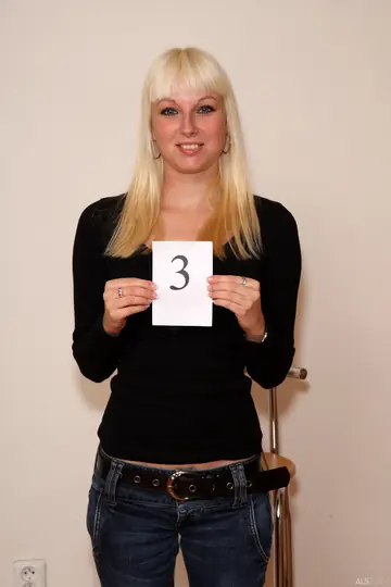 Lena Cova – Czech Blonde with Big Natural Tits Strips Out of Her Jeans