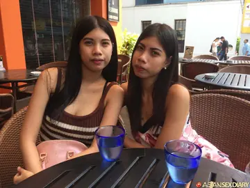 Asian Woman Strips Naked and Sucks Her Partner